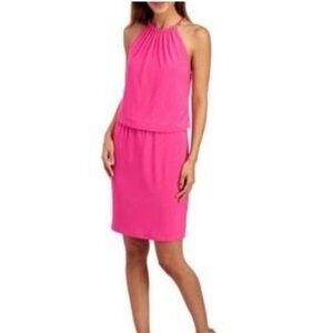 Laundry Shelli Segal Dress Pink 4 Small Stretch Dress Gold Chain NWT New